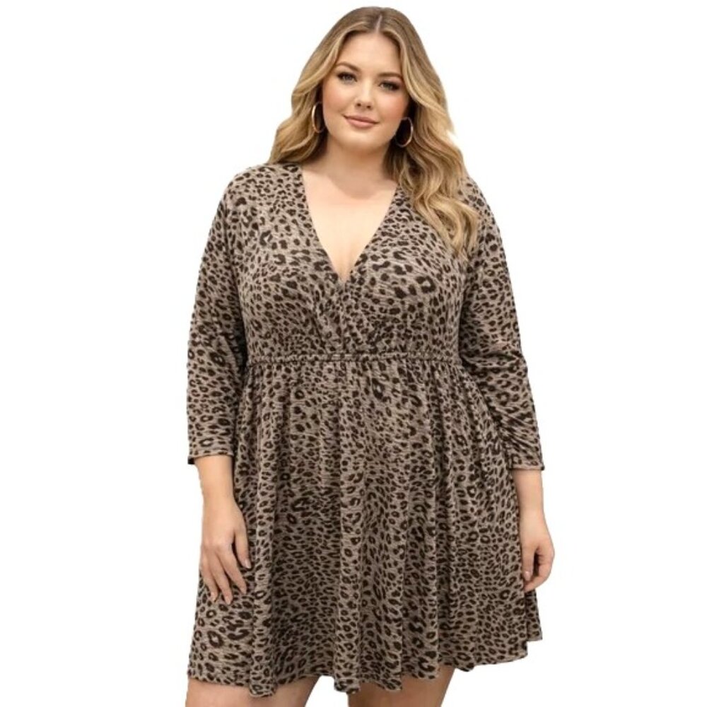 TORRID Faux Wrap Dress Animal Print Pattern. Plus Size 4